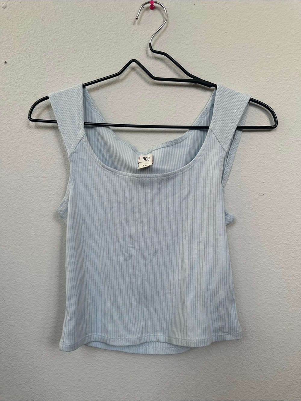 Urban Outfitters Light Blue Ribbed Square Neck Tank